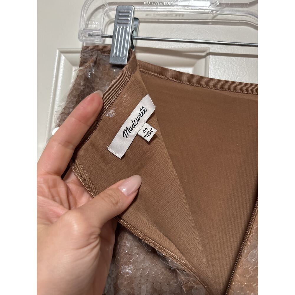 Madewell Sequin Midi Skirt Size 00 Brown Shimmer - Picture 8 of 8